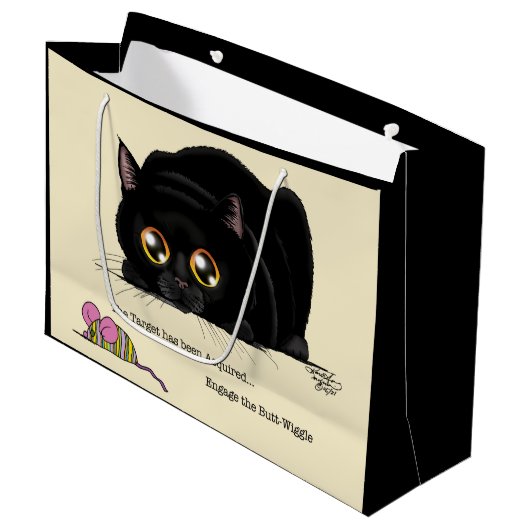 Kat draaiend groot cadeauzakje (Voorkant Gekanteld)