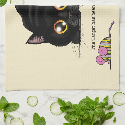 Kat draaiend theedoek (Gevouwen)