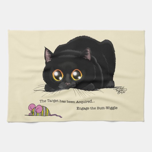 Kat draaiend theedoek (Horizontaal)