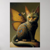 kat draak met vlindervleugels poster (Voorkant)