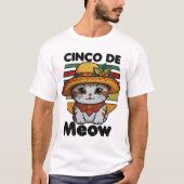 Kat Dragen een kleurrijke sombrero T-shirt (Voorkant)