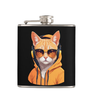 Kat Dragen Hoodie Grappig Cool Dier Karakter Kunst Heupfles
