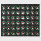 Kat Dragen Santa Hat Schattige Kerstpatroon Cadeaupapier (Vlak)