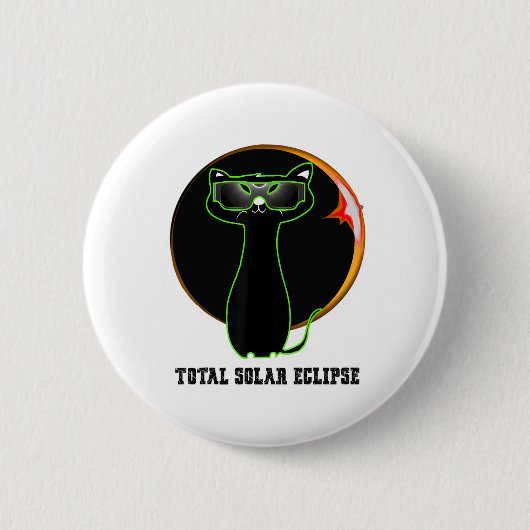 Kat Dragen Solar Eclipse Bril Totaal Solar Ecli Ronde Button 5,7 Cm (Voorkant)