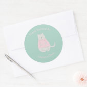 Kat Dragen Sweater Gepersonaliseerd Gebreid door Ronde Sticker (Envelop)