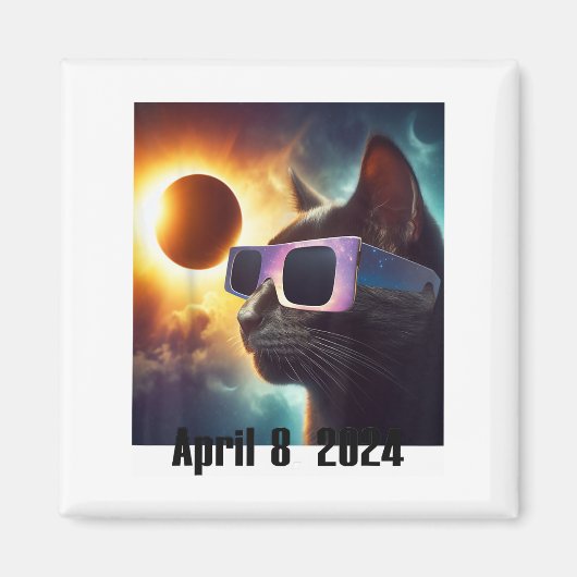 Kat Dragen Zonnebril Eclipse Kleurrijke Pop Cul Magneet (Voorkant)