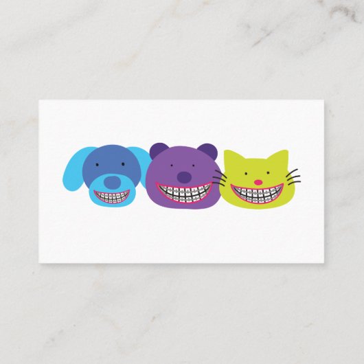 Kat-dragende races die orthodontisten oproepen visitekaartje (Achterkant)