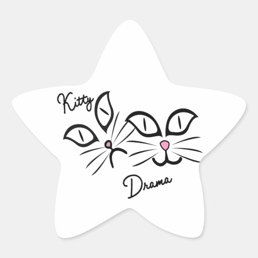 Kat Drama Ster Sticker (Voorkant)