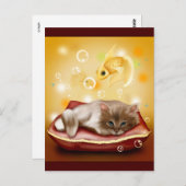 Kat Dreams Briefkaart (Voorkant / Achterkant)