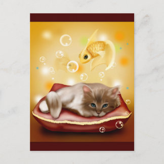 Kat Dreams Briefkaart