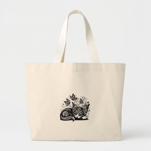 Kat Dreams Grote Tote Bag (Voorkant)