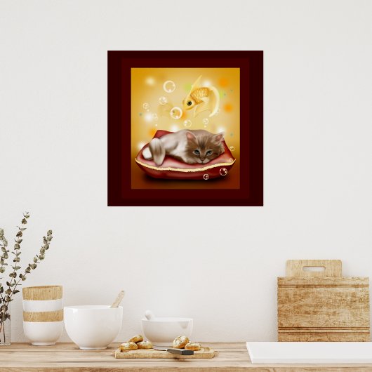 Kat Dreams Poster (Keuken)