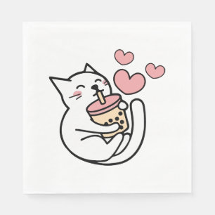 Kat Drink Boba Milk kitten Servet