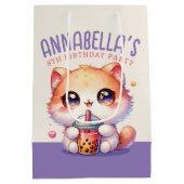 Kat Drink Boba Schattigee Bubble Tea Medium Cadeauzakje (Achterkant)