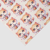 Kat Drink Boba Schattigee Bubble Tea Tissuepapier (Detail)