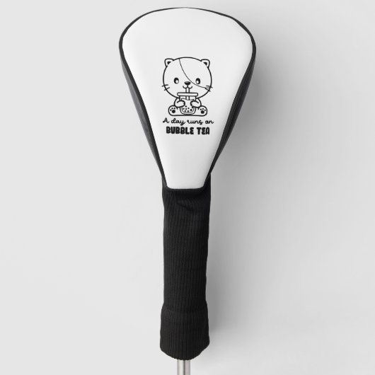 Kat Drink Bubble Tea, Boba Tea Clipart Golfheadcover (Voorkant)