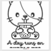 Kat Drink Bubble Tea, Boba Tea Clipart Sticker (Vel)