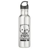 Kat Drink Bubble Tea, Boba Tea Clipart Waterfles (Voorkant)