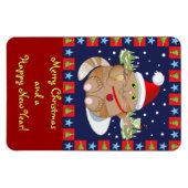 Kat drink een cocktail + tekst kerstmagneet magneet (Horizontaal)