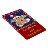 Kat drink een cocktail + tekst kerstmagneet magneet (Rechterzijde)