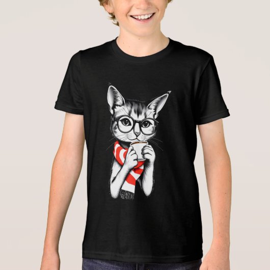 Kat Drink een koffie T-shirt (Voorkant)
