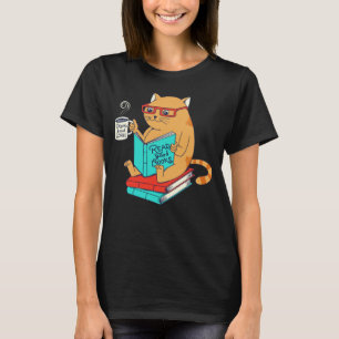 Kat Drink Goede Koffie Lees Goede Boeken Leuk T-shirt