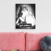 Kat Drink melk van Jug Canvas Afdruk (Insitu (Woonkamer))