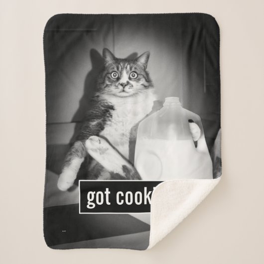 Kat Drink melk van Jug Sherpa Deken (Voorkant)