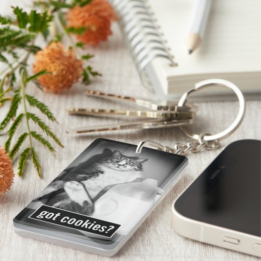 Kat Drink melk van Jug Sleutelhanger (Voorkant Rechts)