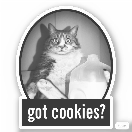 Kat Drink melk van Jug Sticker (Voorkant)