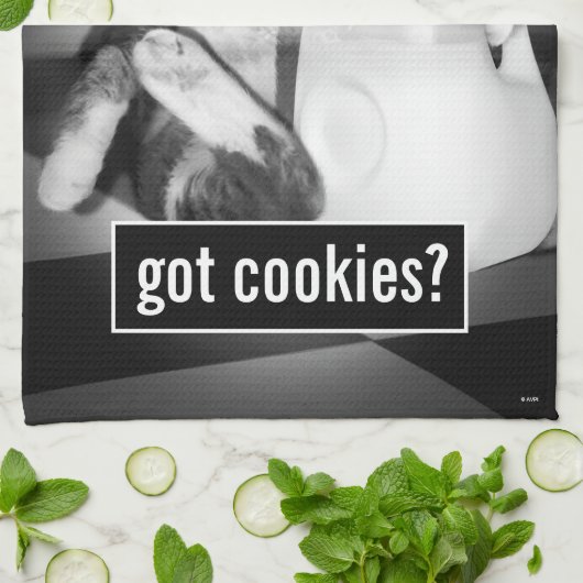 Kat Drink melk van Jug Theedoek (Gevouwen)