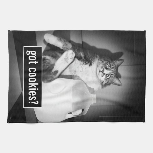 Kat Drink melk van Jug Theedoek (Horizontaal)