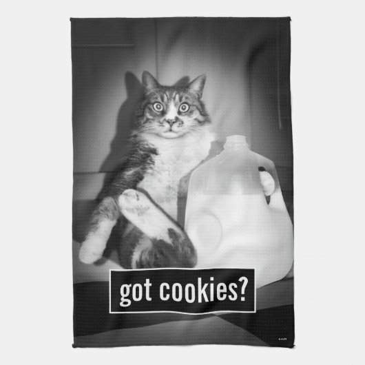 Kat Drink melk van Jug Theedoek (Verticaal)