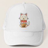 Kat Drink met Drink stro Trucker Pet (Voorkant)