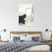 Kat Drink waterafvoer van een kraan Canvas Afdruk (Insitu (Slaapkamer))