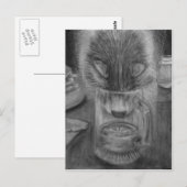 Kat Drink waterstoffering Oorspronkelijke houtskoo Briefkaart (Voorkant / Achterkant)