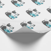 Kat drinken van stro - Kies achtergrondkleur Cadeaupapier (Hoek)