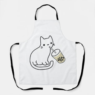 Kat Drinkend Boba Melk Thee Bobalogie Hoodie Schort