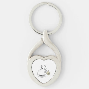 Kat Drinkend Boba Melk Thee Bobalogie Hoodie Sleutelhanger
