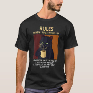 Kat Drinkende Koffie Kattenliefhebber Grappige Reg T-shirt