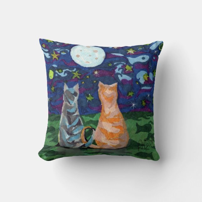 Kat Droom Omkeerbare Kunst Kussen (Voorkant)