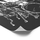 Kat Drummer die drums speelt Poster (Hoek)