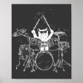 Kat Drummer die drums speelt Poster (Voorkant)