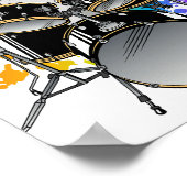 Kat Drummer die drums speelt Poster (Hoek)