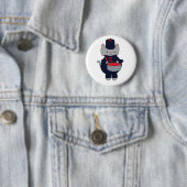 Kat Drummer Marchingband Navyblauw Rood Ronde Button 5,7 Cm (In situ)