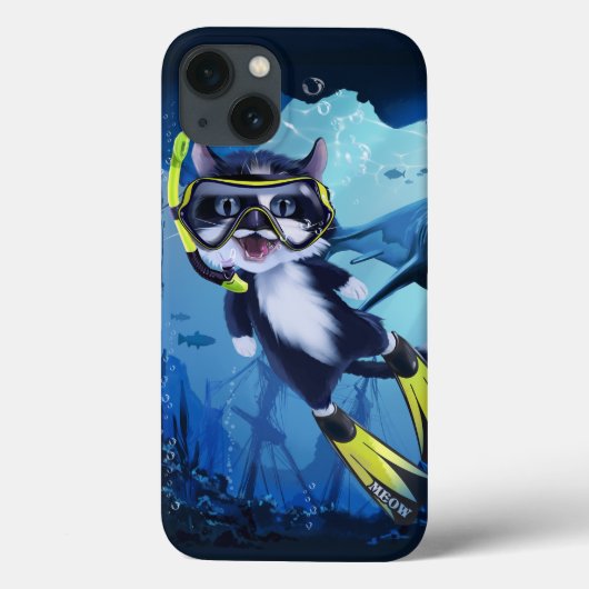 Kat duiker en haai die glimlachen Case-Mate iPhone case (Achterkant)