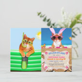 Kat-duiker met masker en snorkel kaart (Staand voorkant)