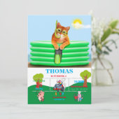 Kat-duiker met masker en snorkel kaart (Staand voorkant)