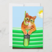 Kat-duiker met masker en snorkel kaart (Achterkant)