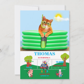 Kat-duiker met masker en snorkel kaart